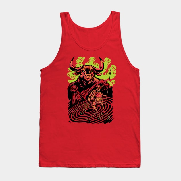 Cool Minotaur and Labyrinth Greek Mythology Tank Top by SLAG_Creative